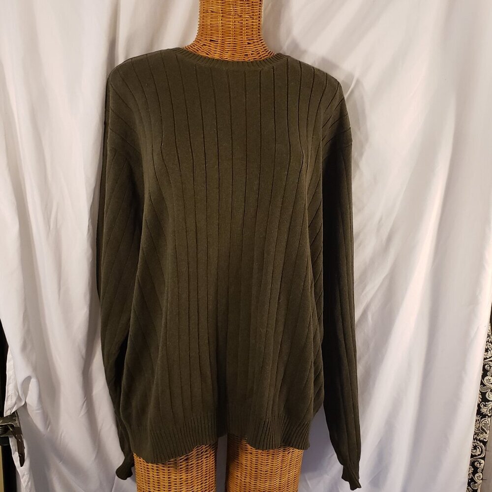 Van Heusen Men's Green Crewneck Sweater - M